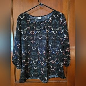 Kaileigh 3/4 flowered blouse